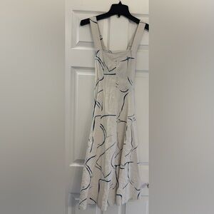 Elegant Cream and Blue Women's Dress